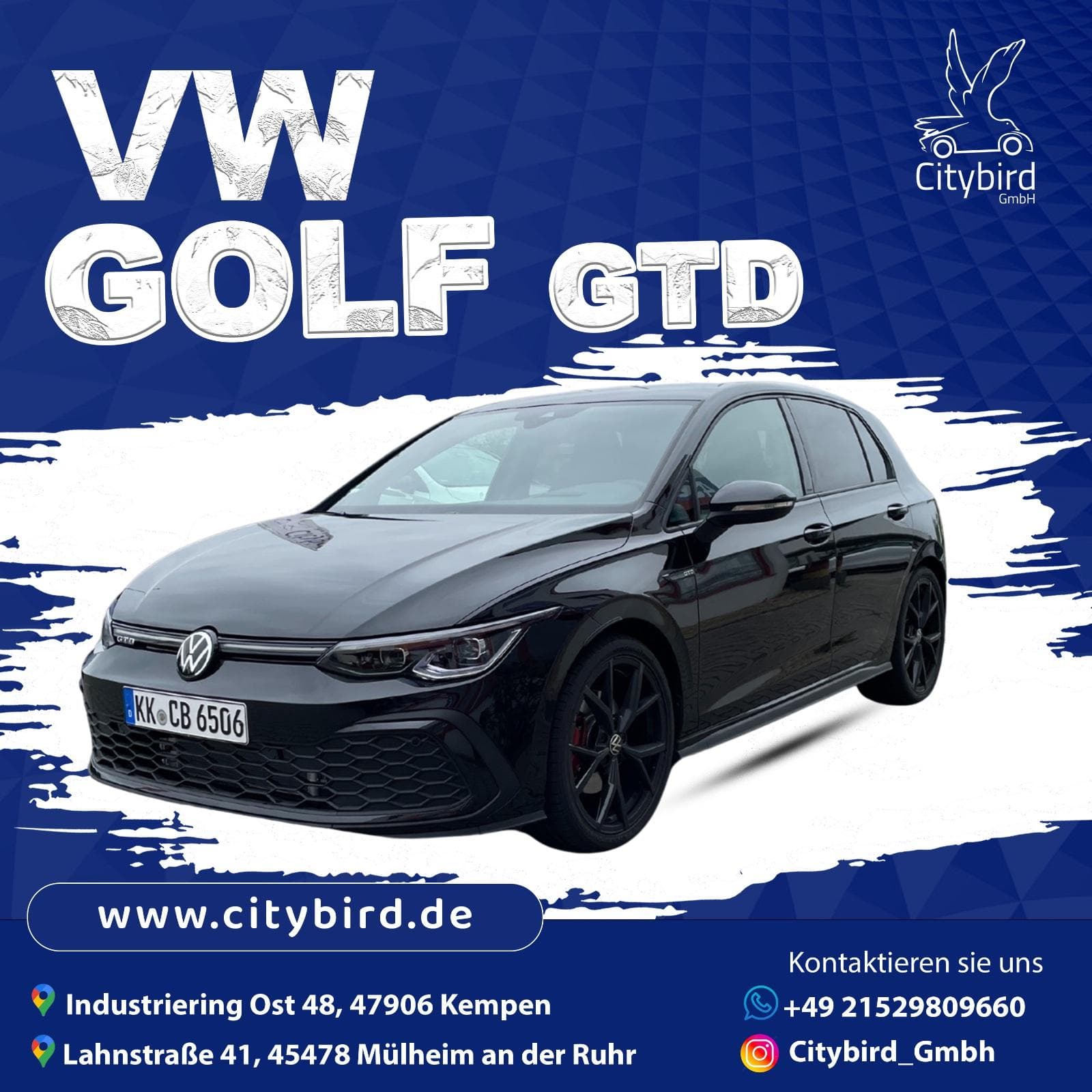 *Langzeitmiete Auto Abo Aktion* VW Golf GTD 2,0 l TDI ab 1 Monat