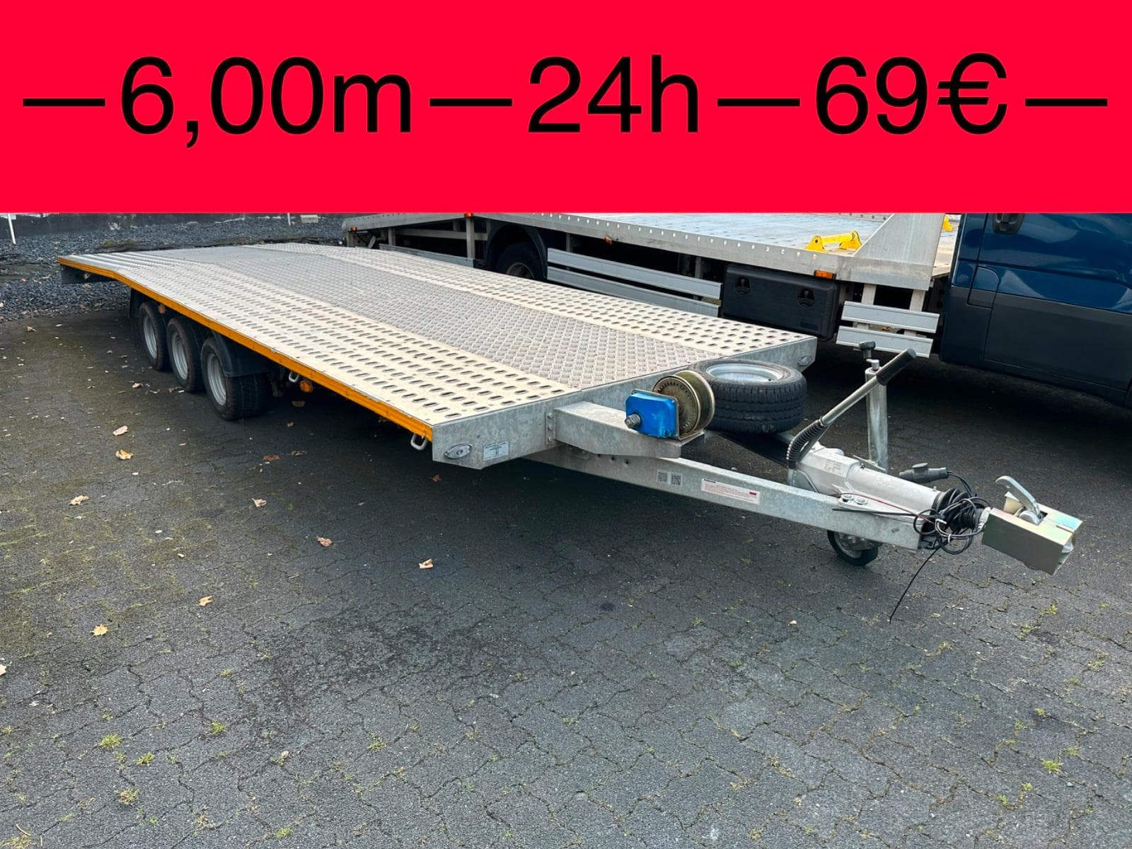 Anhänger 6,00m , Autoanhänger , PKW , Abschleppen , mieten , leihen,